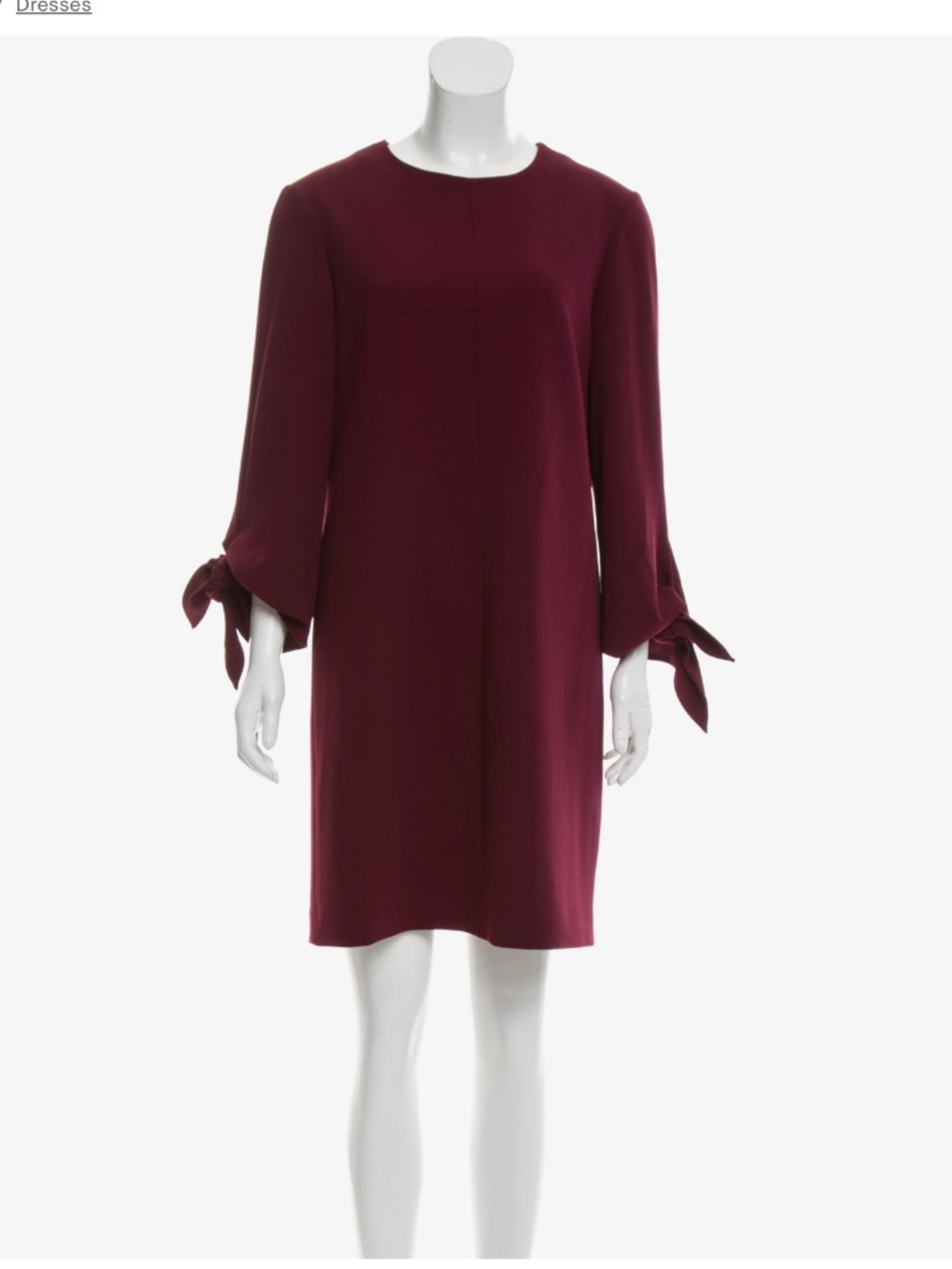 Tibi Burgundy Crew Neck Mini Dress US 10